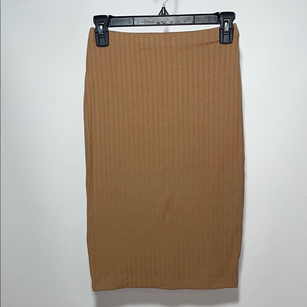 Forever 21 Tan Ribbed Pencil Skirt for Work